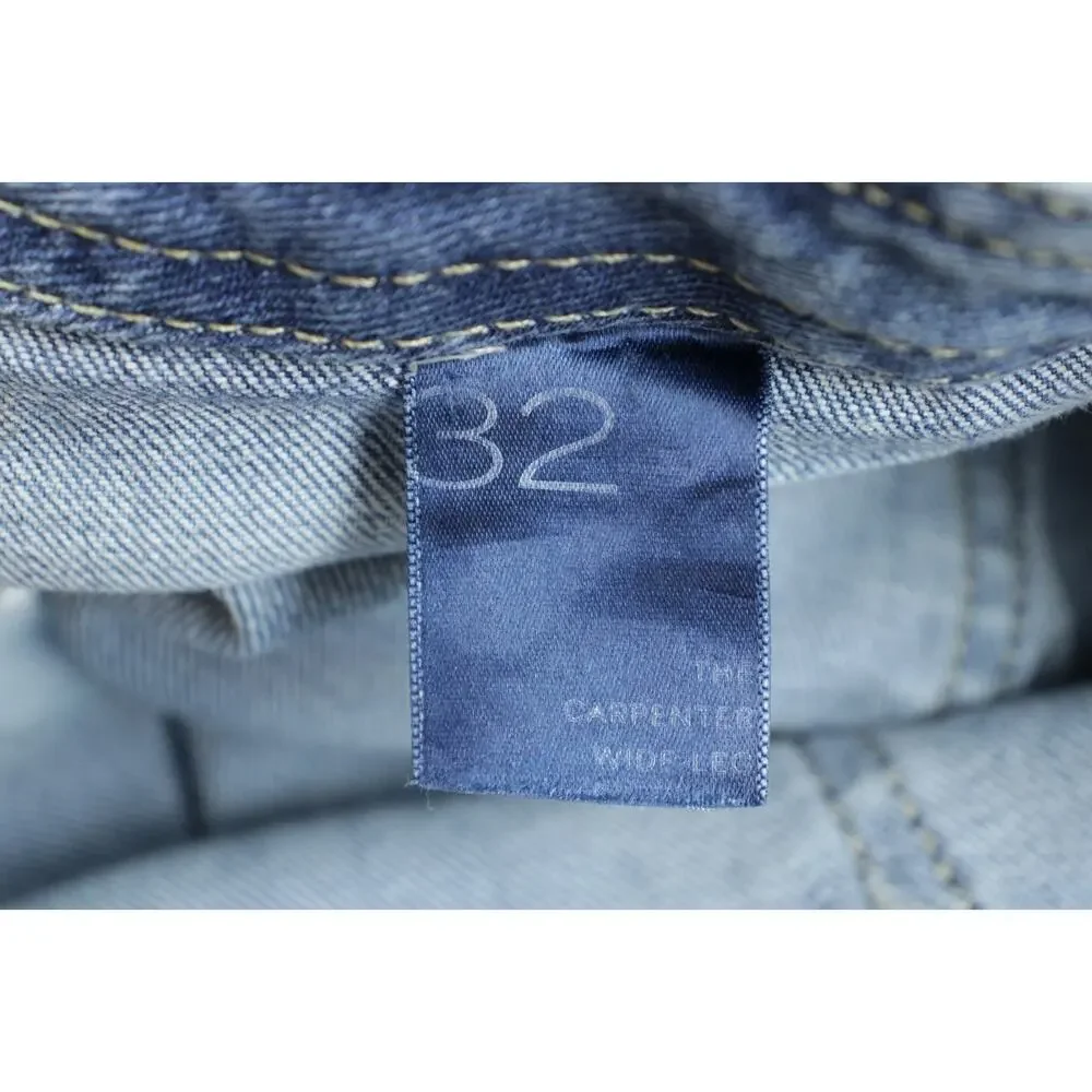 Anthropologie Pilcro Jeans Women 32 Blue Cotton Blend Stretch Carpenter Wide Leg